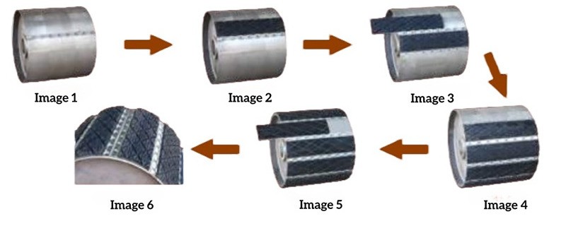 replaceable slide rubber pulley lagging